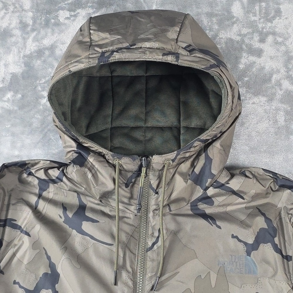 North Face Reversible Jacket Camo Army Green Men's Size US L - Picture 2 of 11